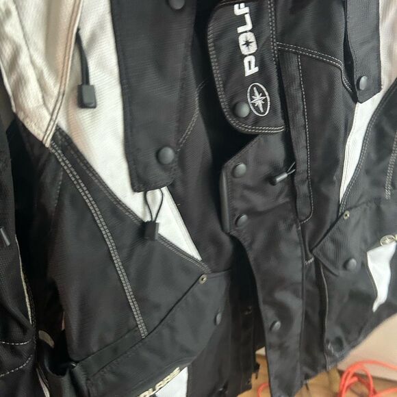 Polaris Racing Black & White Snowmobile Light Jacket Men’s Sz M - Picture 10 of 16